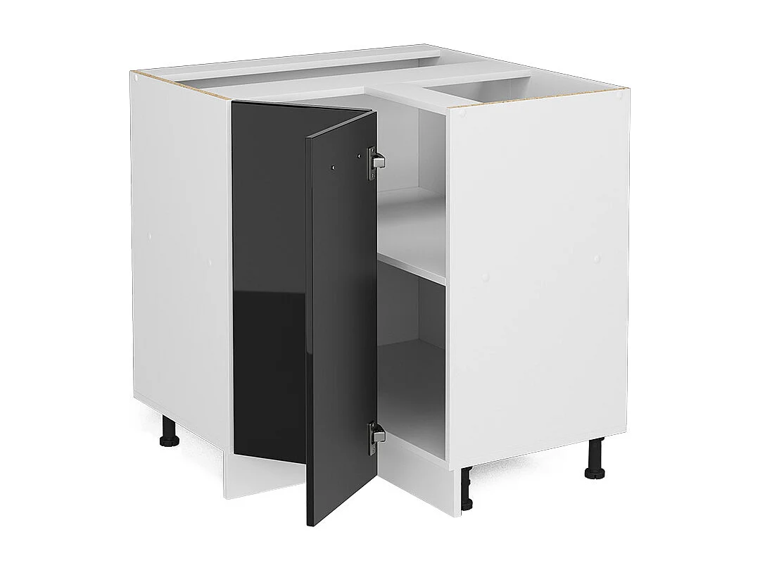 Armario de esquina negro brillo intenso 75.6x60x81.6 r-line