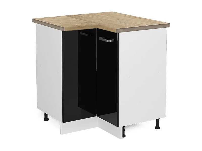Mobile ad angolo cucina nero lucido 75.6x60x81.6 r-line