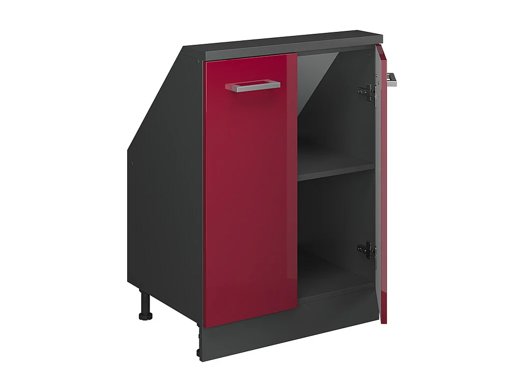 Küchenschrank für Dachschrägen rot hochglanz 60x46x81.6 r-line