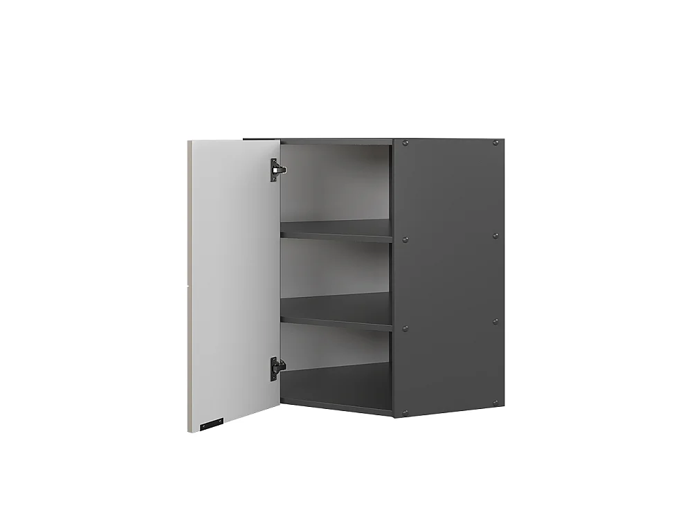 Corner wall cabinet graybeige 57x34.1x72 fame-line