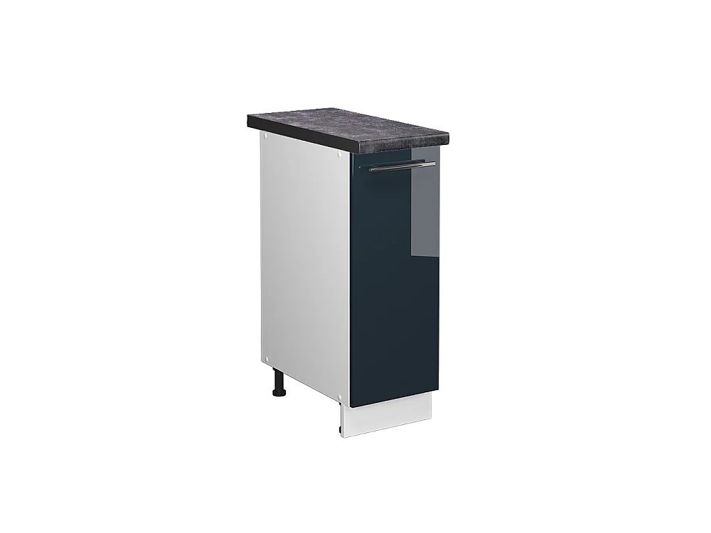 Meuble de cuisine bleu foncé brillant 30x60x82 fame-line