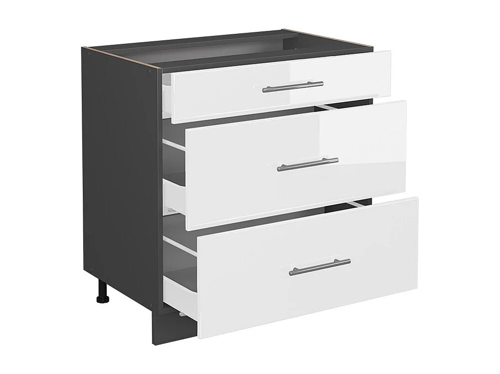 Meuble cuisine blanc haute brillance 80x60x82 fame-line