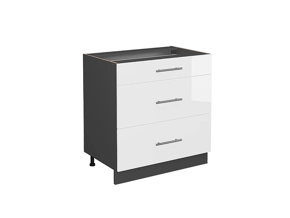 Meuble cuisine blanc haute brillance 80x60x82 fame-line