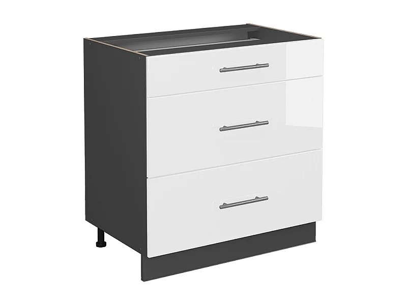 Meuble cuisine blanc haute brillance 80x60x82 fame-line