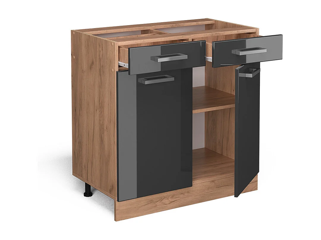 Keukenonderkast antraciet hoogglans 80x46x81.6 r-line