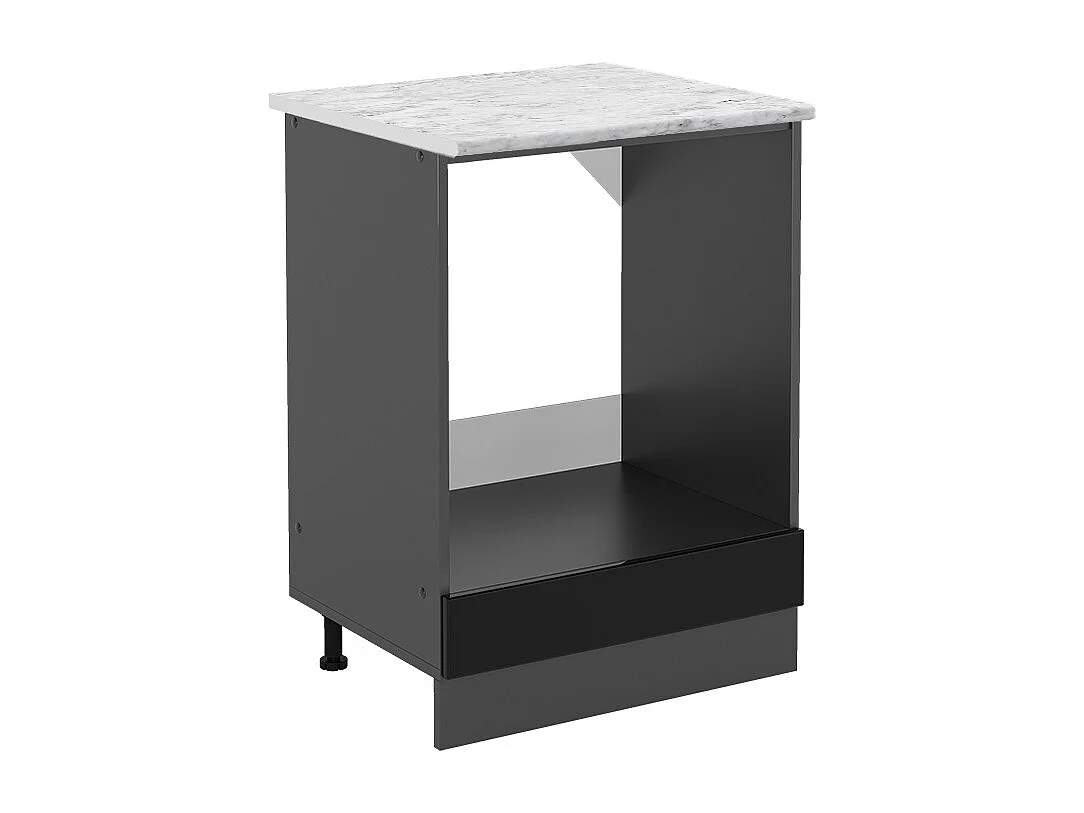 Meuble pour four noir haute brillance 60x60x81.6 r-line