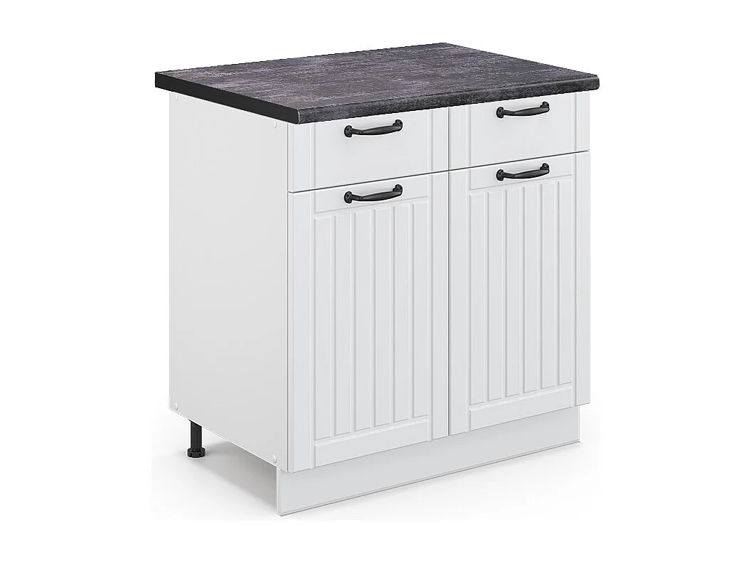 Meuble cuisine blanc campagne 80x60x82 fame-line