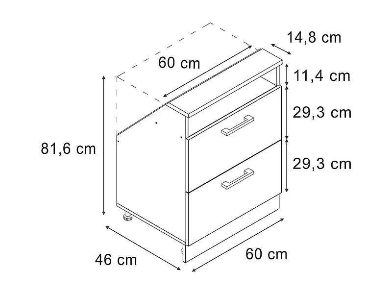 Armario de cocina para techo inclinado roble artesanal 60x46x81.6 r-line