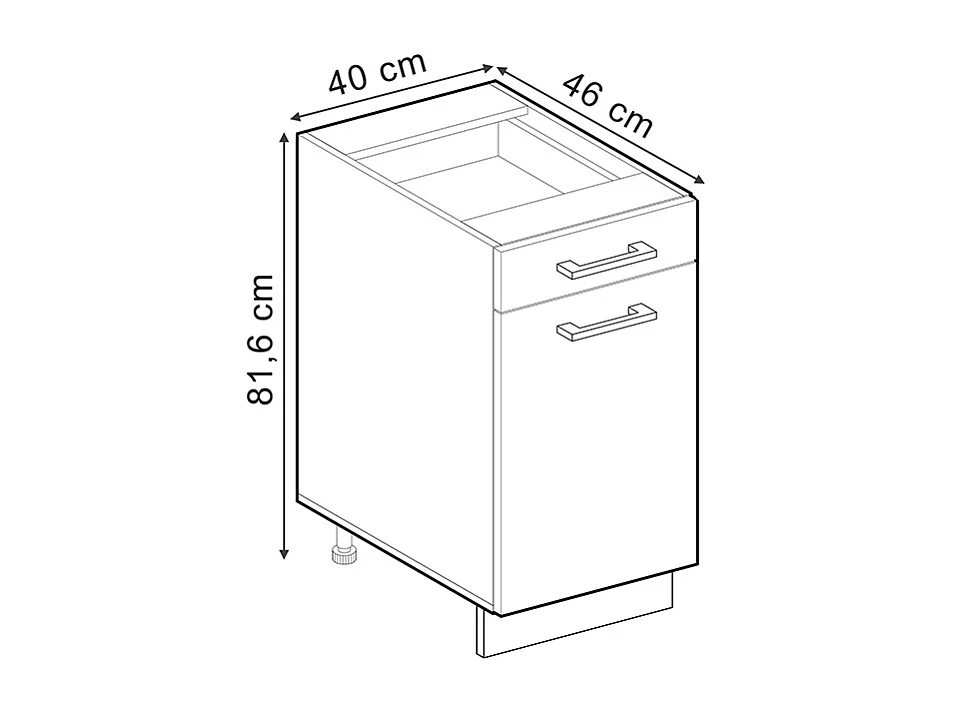 Küchenunterschrank beton 40x60x81.6 r-line