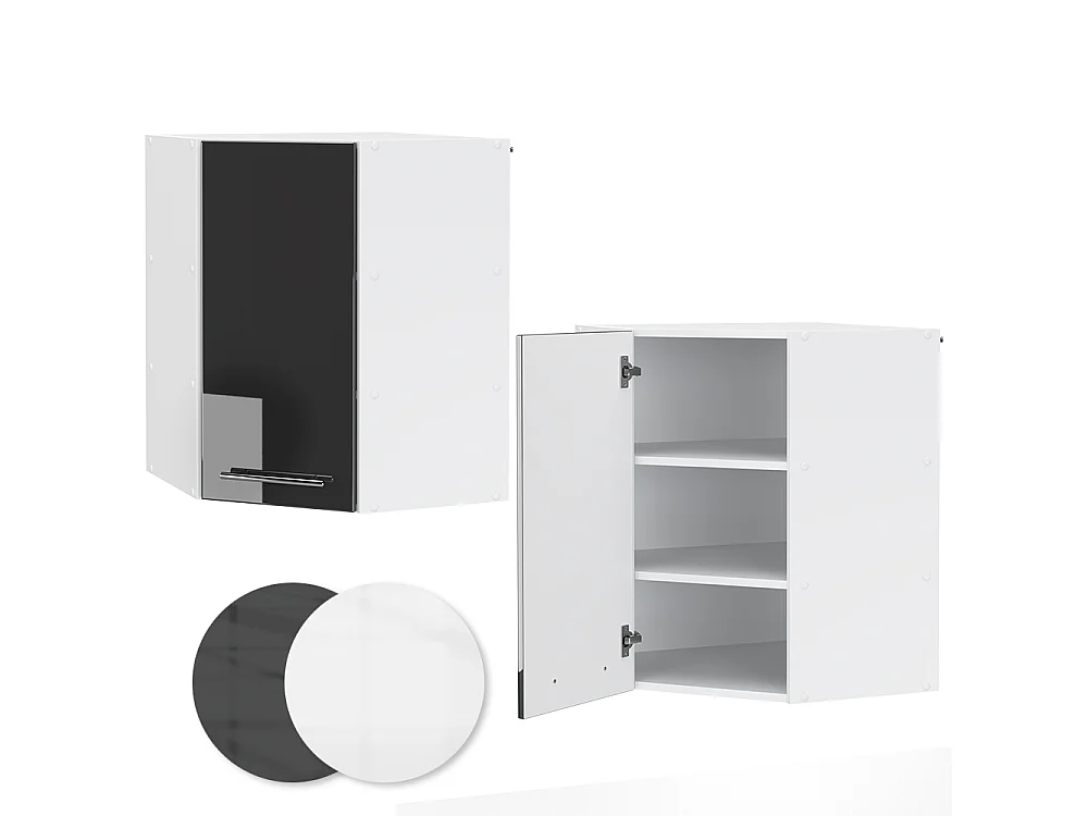 Eckhängeschrank anthrazit hochglanz 57x34.1x72 fame-line