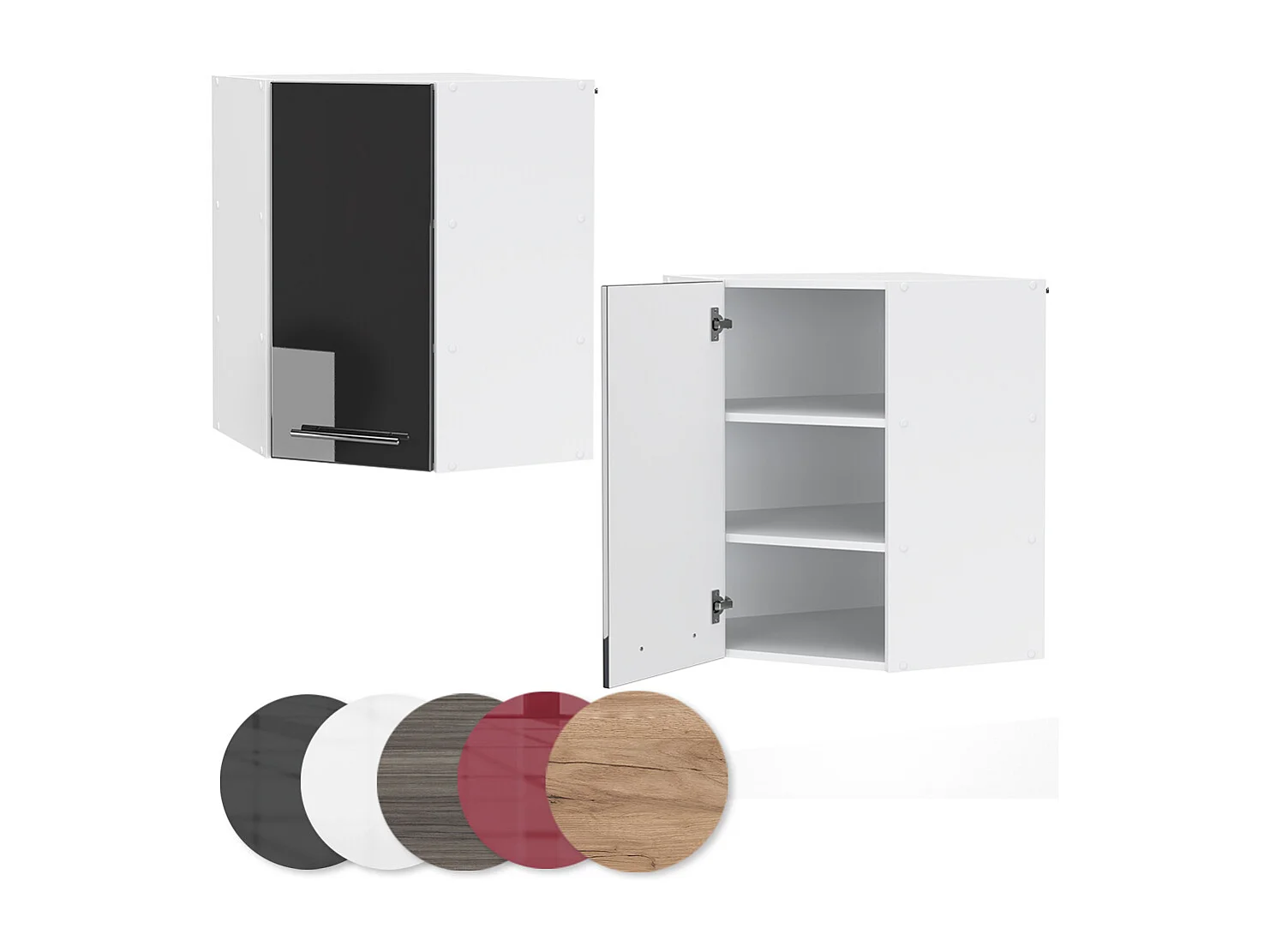 Elément haut de cuisine anthracite haute brillance 57x34.1x72 fame-line