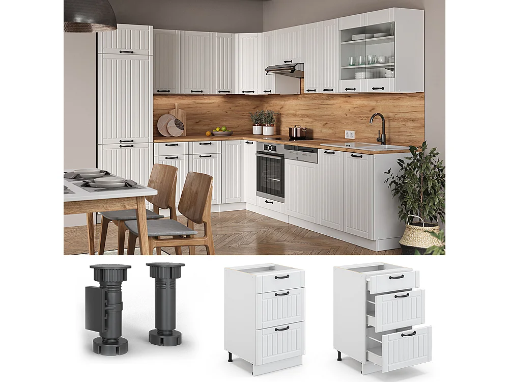 Mueble bajo de cocina blanco casa de campo 50x51.6x82 fame-line