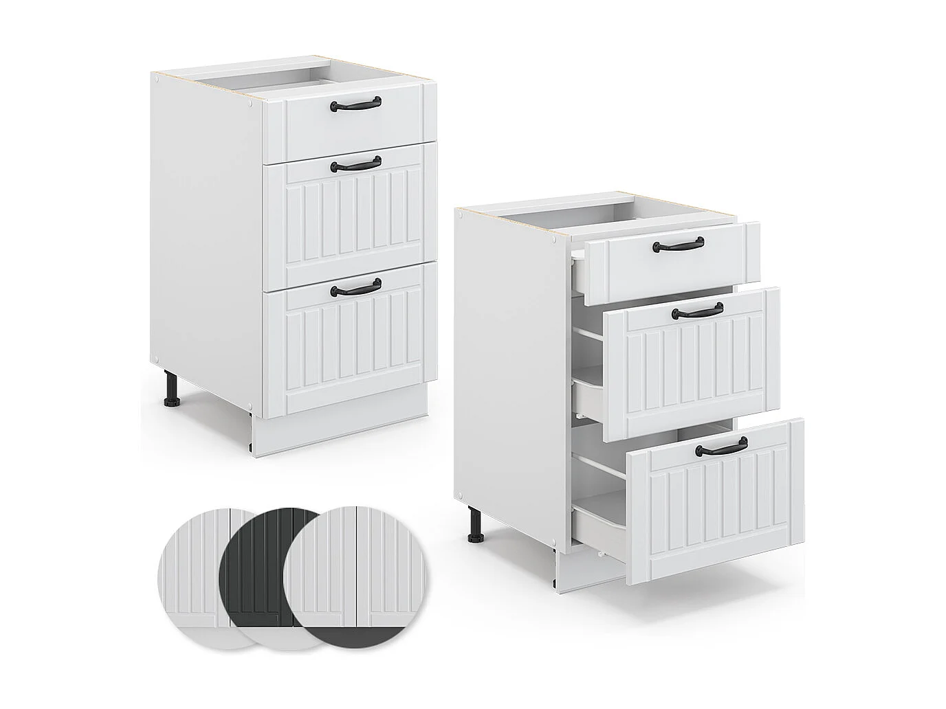 Meuble cuisine blanc campagne 50x51.6x82 fame-line