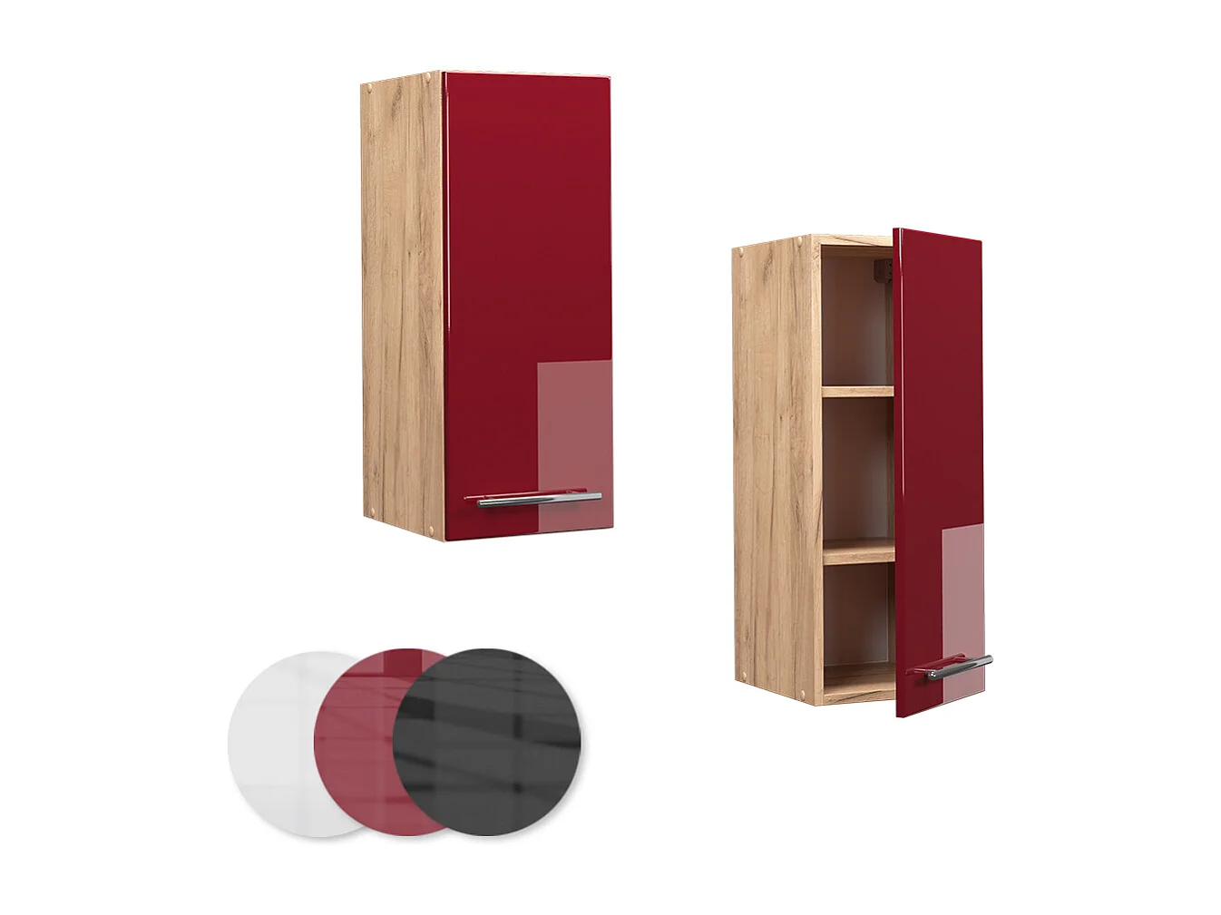 Armario colgante rojo burdeos alto brillo 30x34.1x72 fame-line