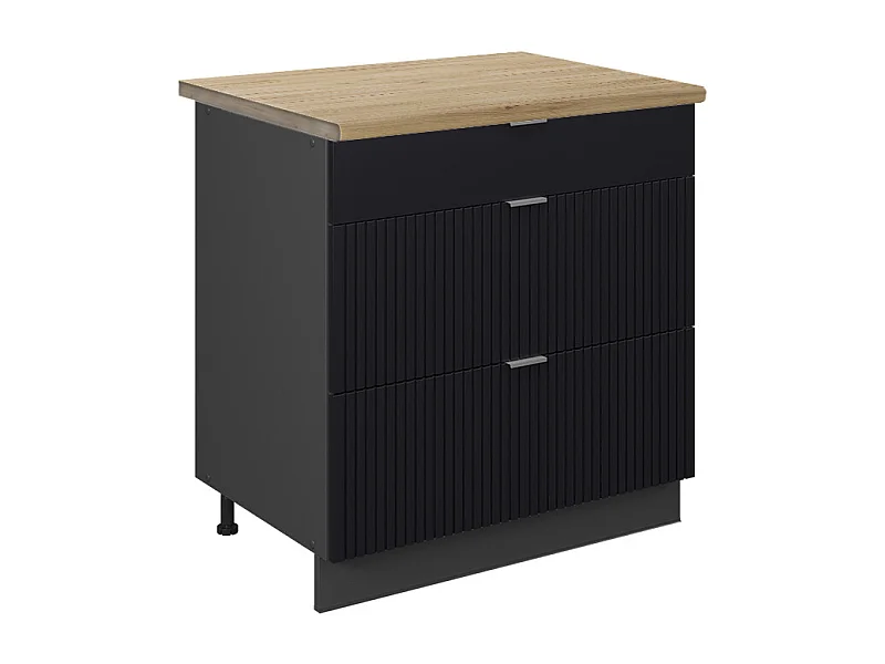 Mueble bajo de cocina rayas negras 80x60x82 fame-line