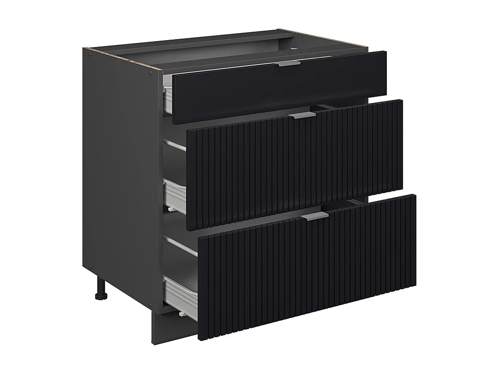 Mueble bajo de cocina rayas negras 80x60x82 fame-line