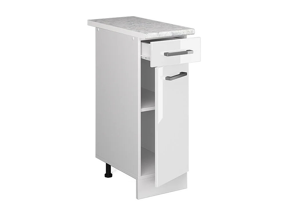 Meuble cuisine blanc haute brillance 30x60x81.6 r-line