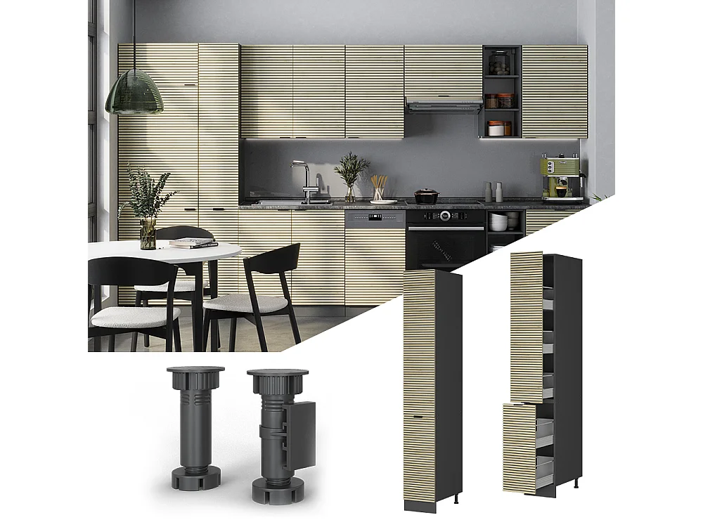 Meuble haute de cuisine panneau en chêne 30x58x206.8 fame-line