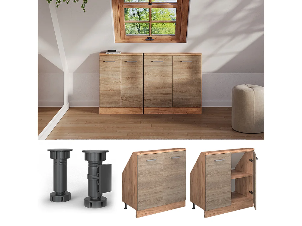 Köksskåp för sluttande tak sonoma 80x46x81.6 r-line