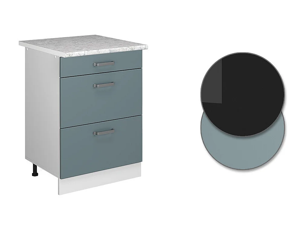 Meuble cuisine bleu-gris 60x60x81.6 r-line