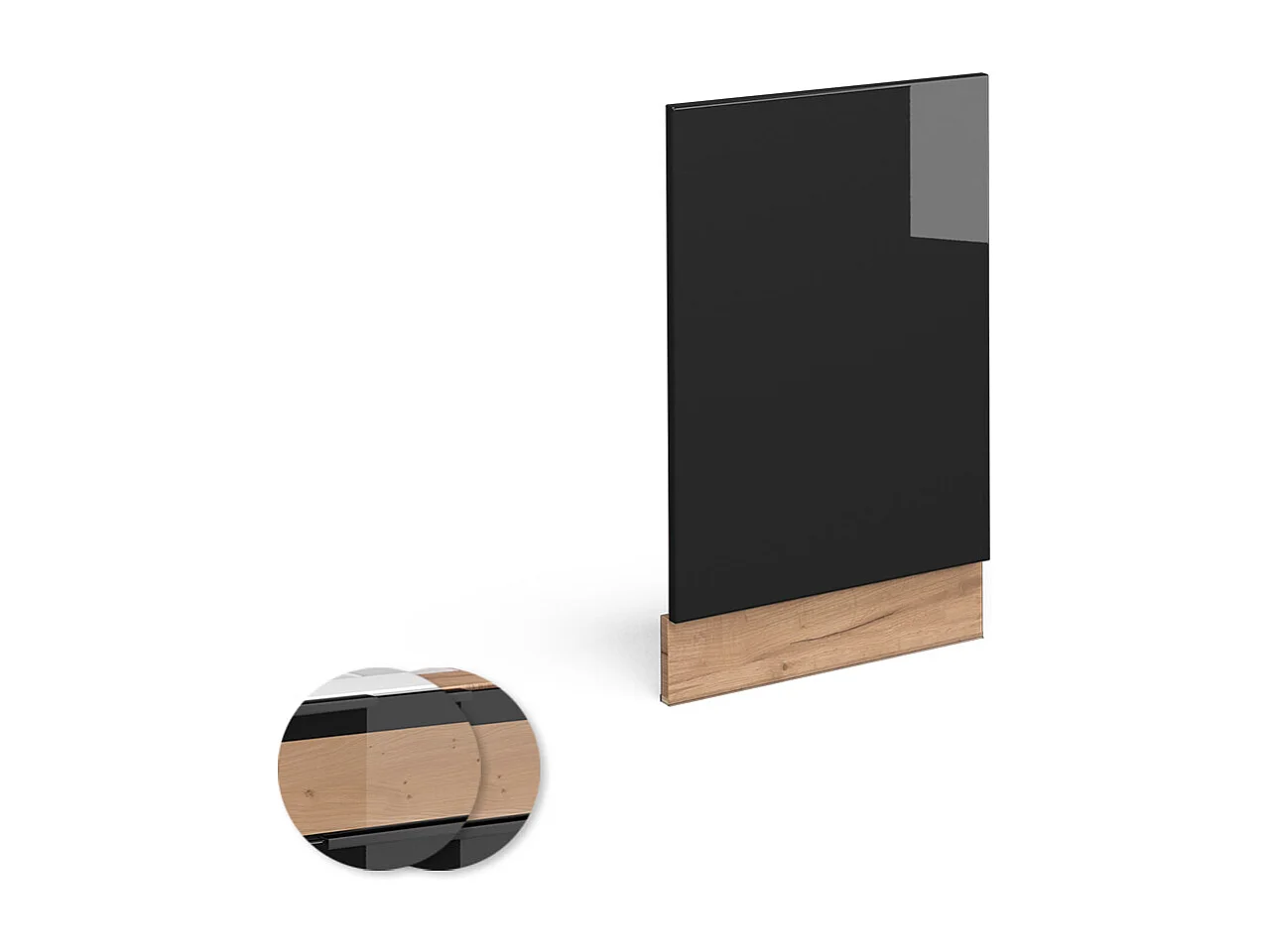 Panel frontal roble negro alto brillo 45x1.6x67.4 fame-line