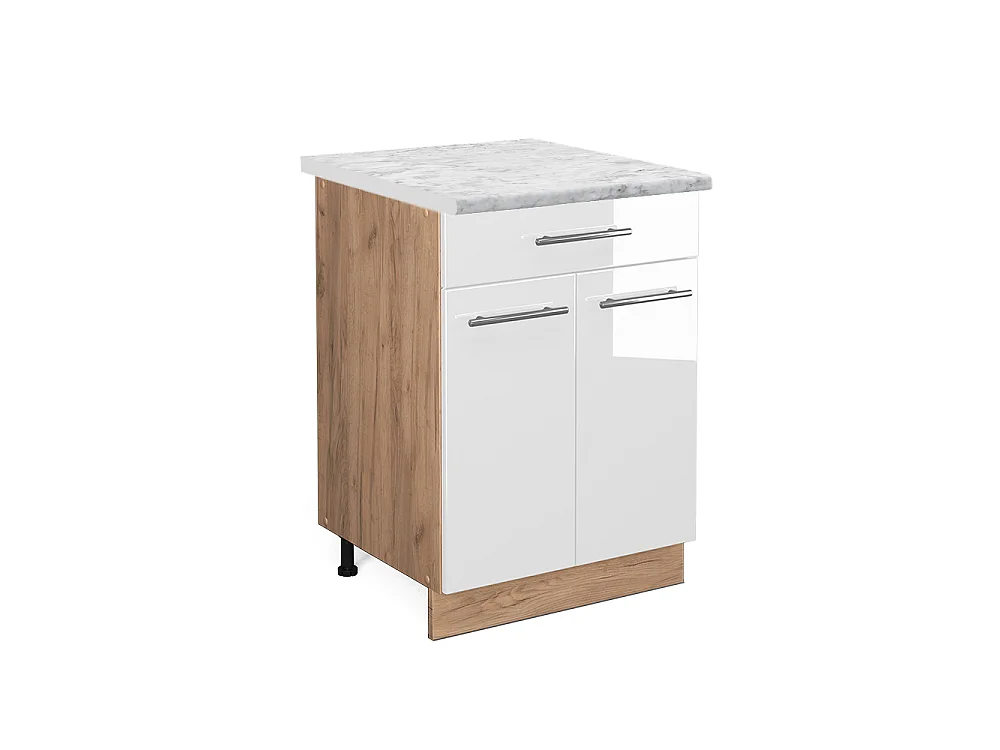Meuble cuisine blanc haute brillance 60x60x82 fame-line