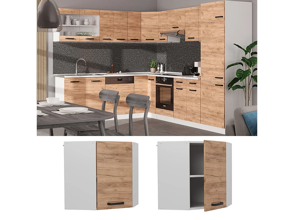 Armario colgante de esquina roble dorado 57x34.1x60 r-line