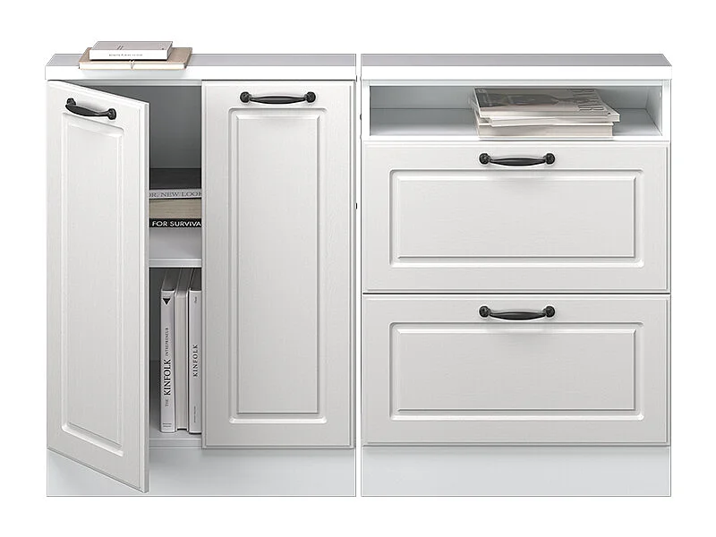 Mobile cucina sottotetto bianco casa di campagna 120x46x81.6 r-line