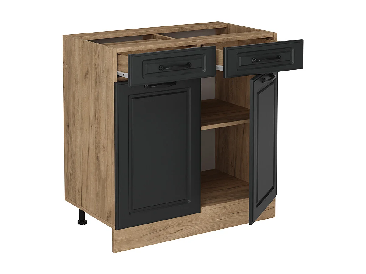 Mueble bajo de cocina antracita casa de campo 80x60x81.6 r-line