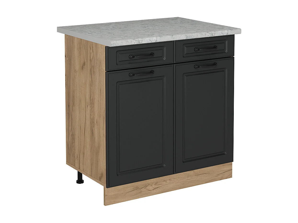 Meuble cuisine anthracite campagne 80x60x81.6 r-line