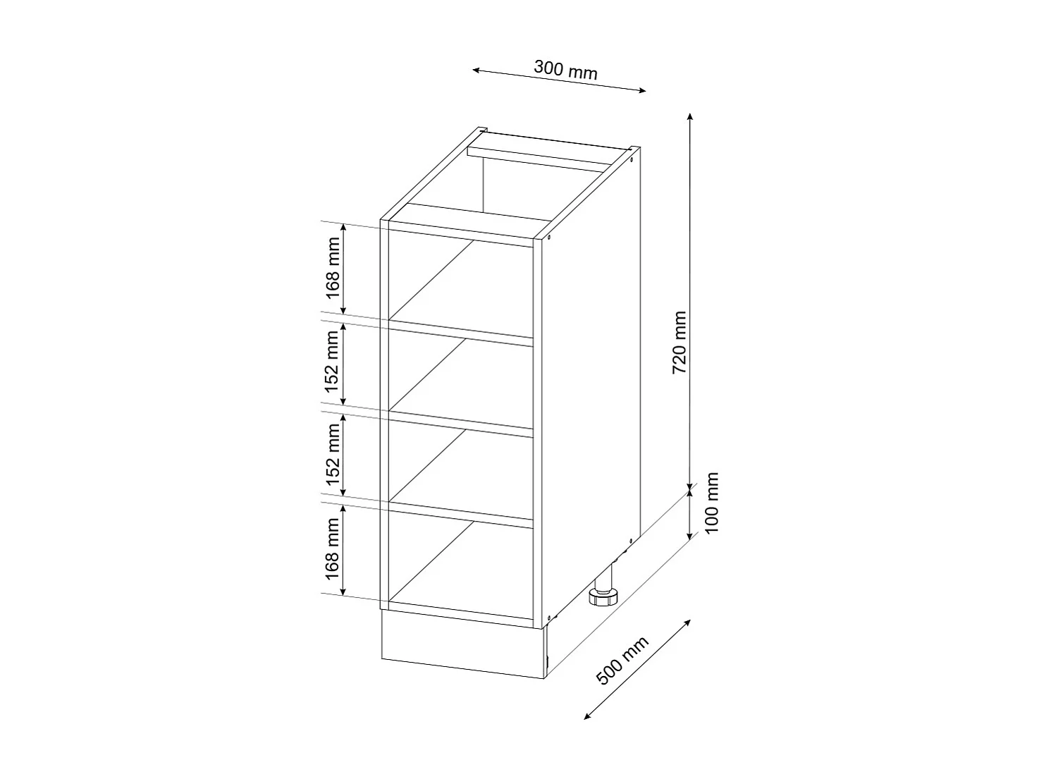 Etagère de cuisine blanc 30x60x82 fame-line
