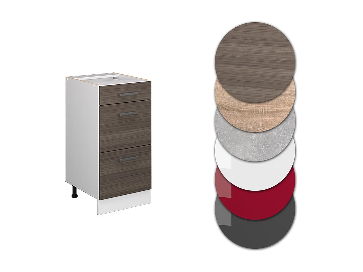 Meuble cuisine gris noble 40x46x81.6 r-line