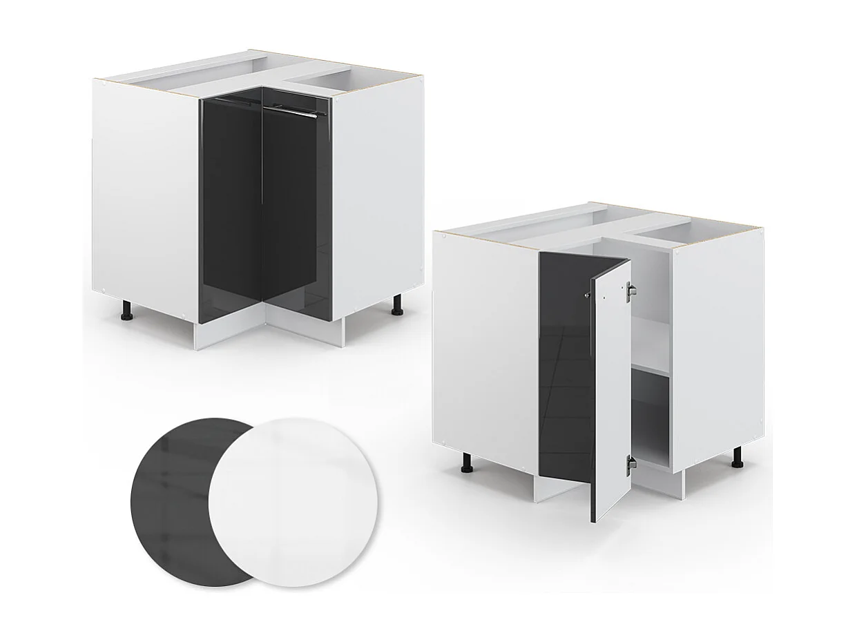 Hoekkast antraciet hoogglans 80.5x51.6x82 fame-line