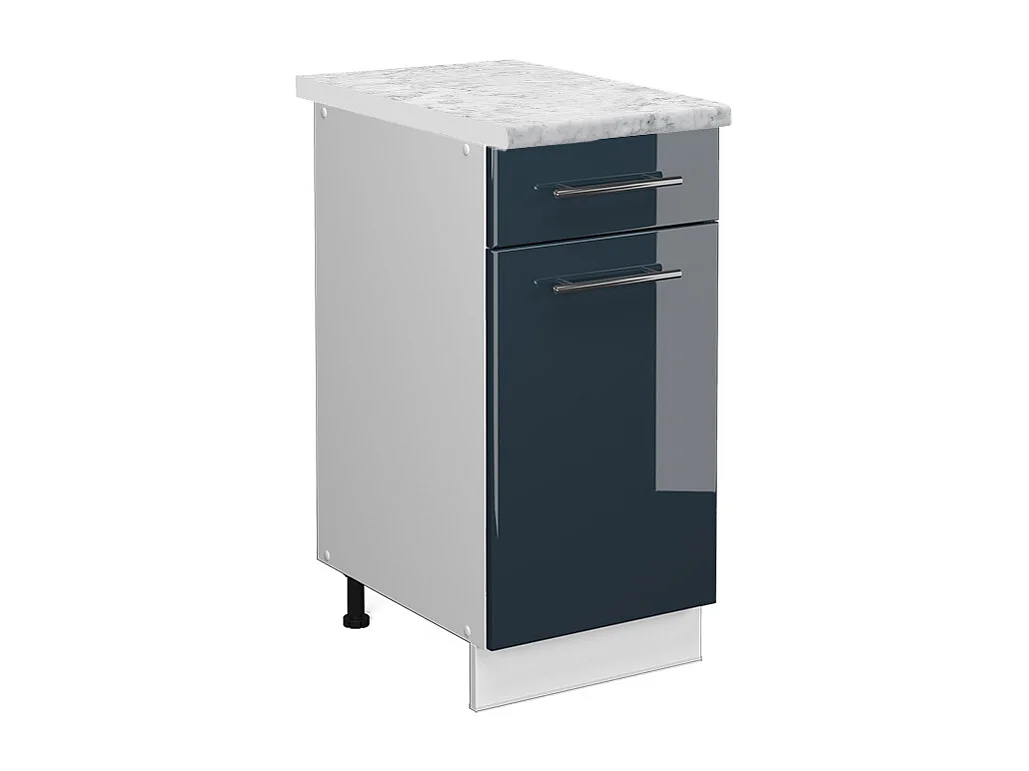Mueble bajo de cocina azul oscuro alto brillo 40x60x82 fame-line