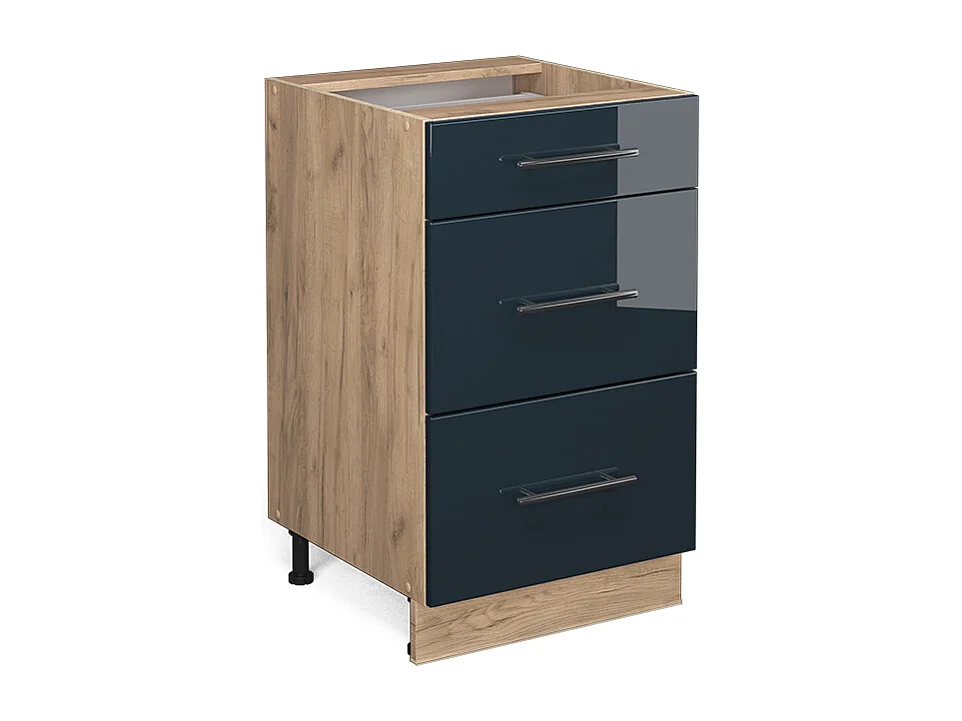 Mobiletto base per cucina blu scuro lucido 50x51.6x82 fame-line