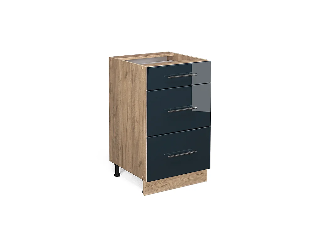 Kitchen base cabinet dark blue high gloss 50x51.6x82 fame-line