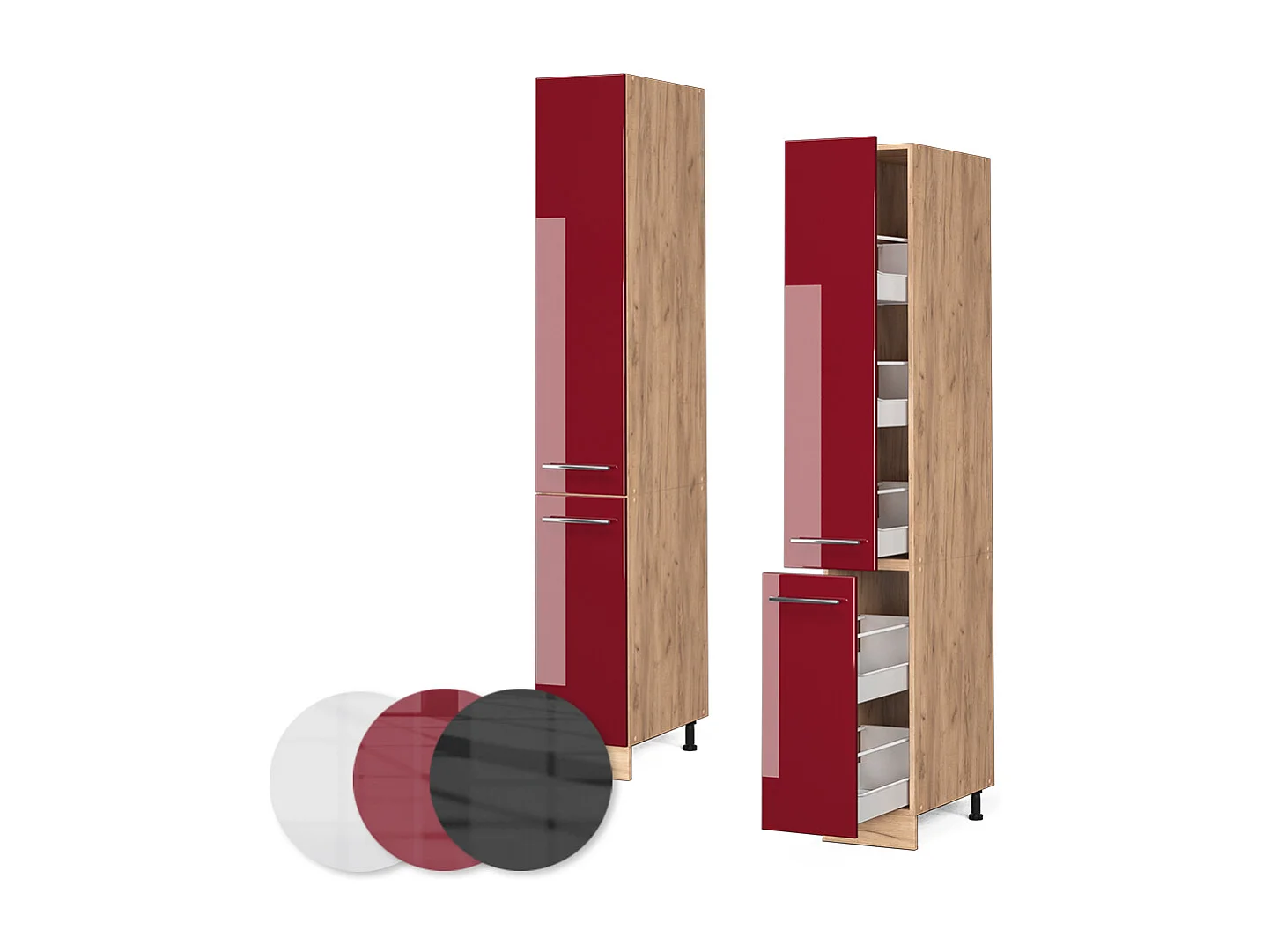 Armario de farmacia rojo burdeos alto brillo 30x58x206.8 fame-line