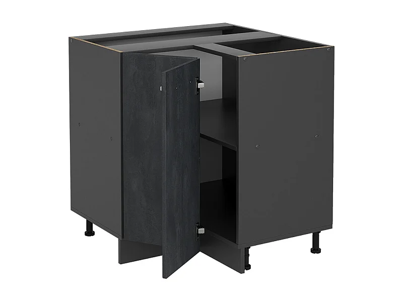 Armario de esquina hormigón negro 75.6x60x81.6 r-line