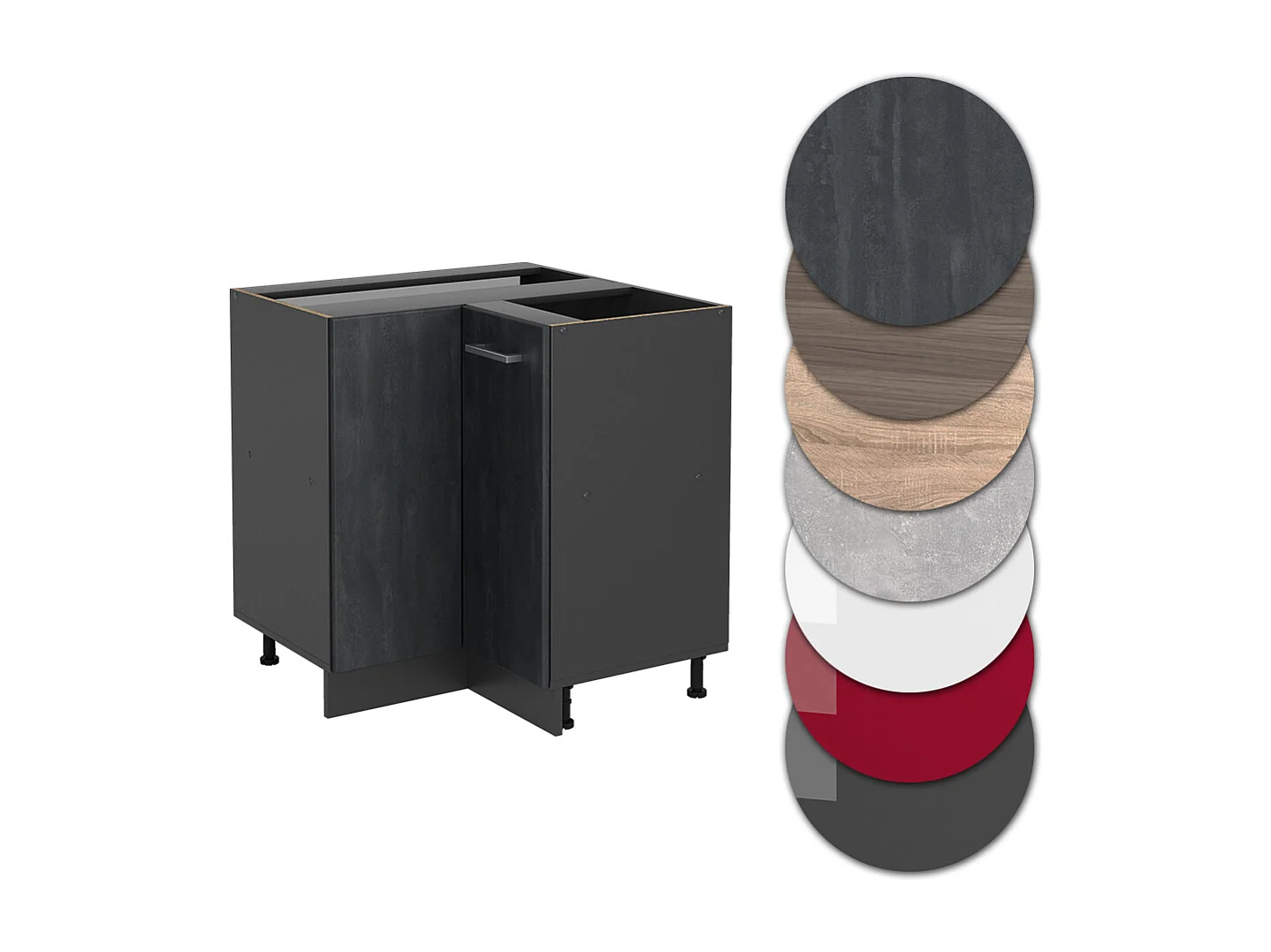 Mobile ad angolo cucina calcestruzzo nero 75.6x60x81.6 r-line