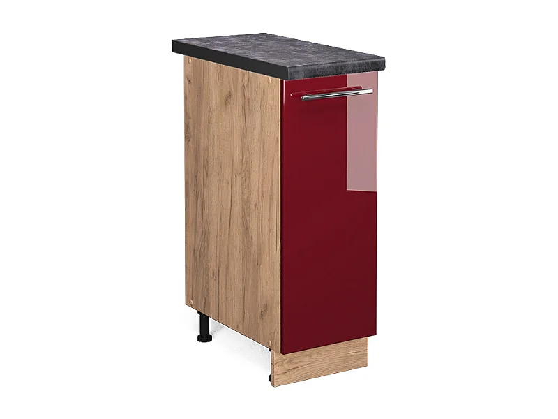 Armario de farmacia rojo burdeos alto brillo 30x60x82 fame-line