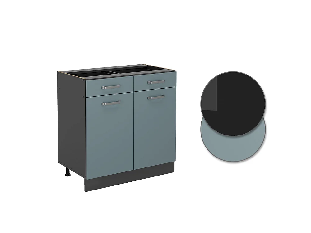 Meuble cuisine bleu-gris 80x46x81.6 r-line