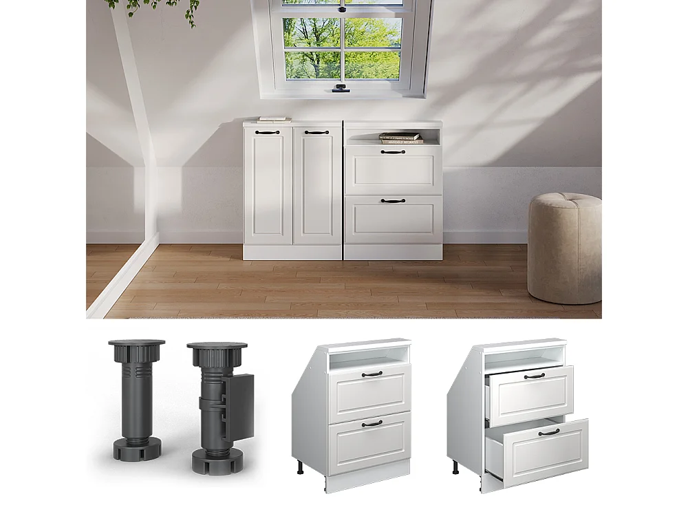 Meuble sous pente blanc campagne 60x46x81.6 r-line