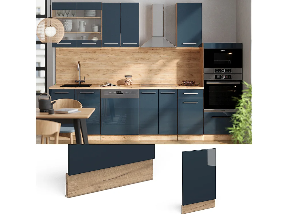 Panel frontal azul oscuro alto brillo 45x1.6x67.4 fame-line