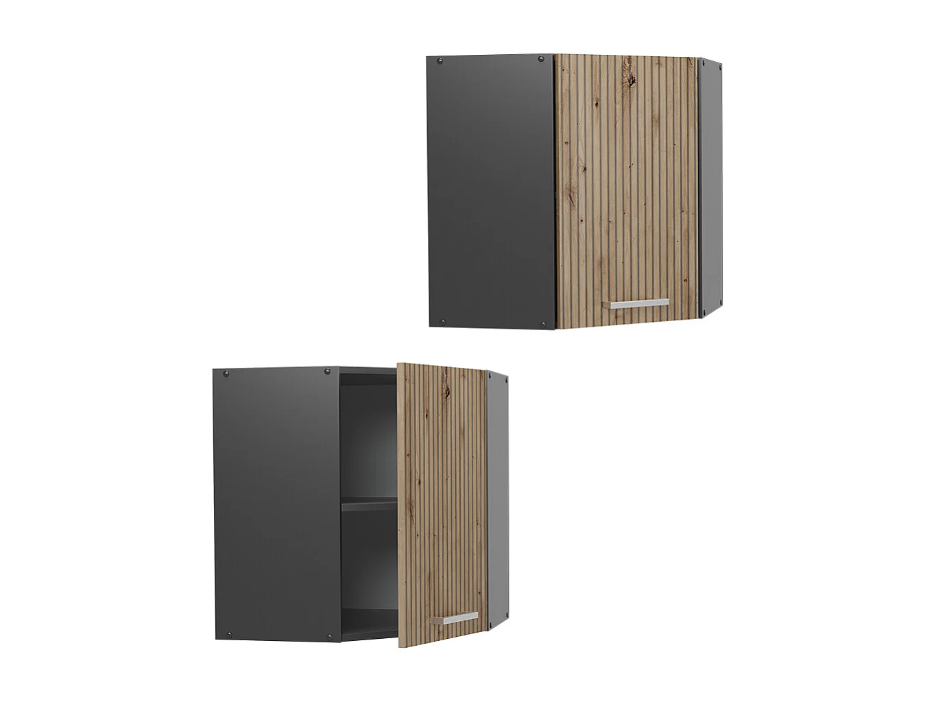 Armario colgante de esquina roble artesanal 57x34.1x60 r-line