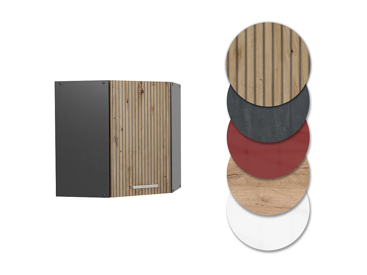 Armario colgante de esquina roble artesanal 57x34.1x60 r-line