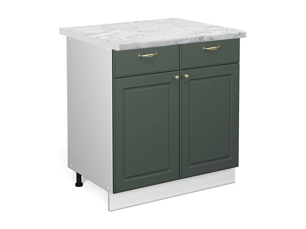 Mueble bajo de cocina verde dorado casa de campo 80x60x82 fame-line