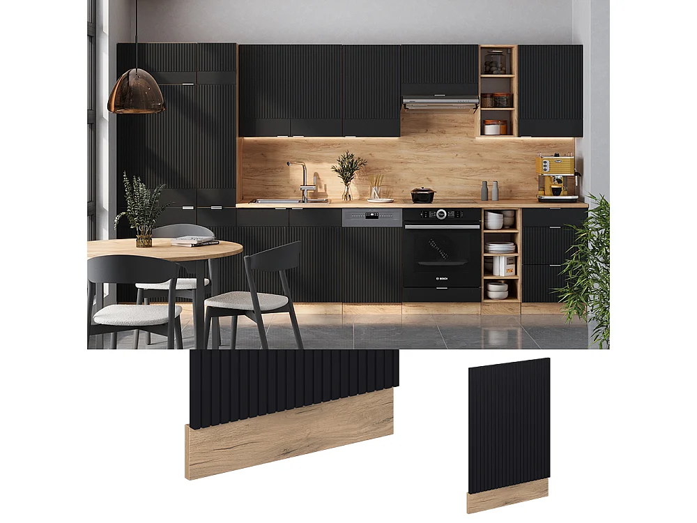 Façade noir rayé 45x1.6x67.4 fame-line