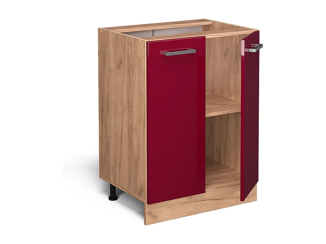 Mueble bajo de cocina rojo de alto brillo 60x46x81.6 r-line