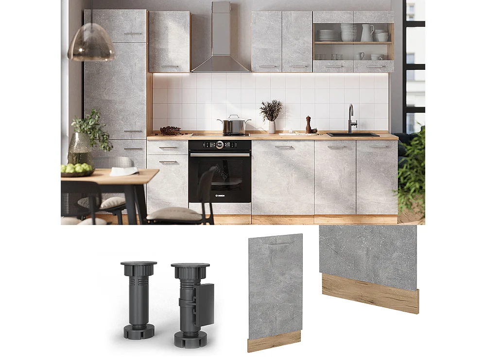 Panel frontal del lavavajillas hormigón 45x1.6x81.8 r-line