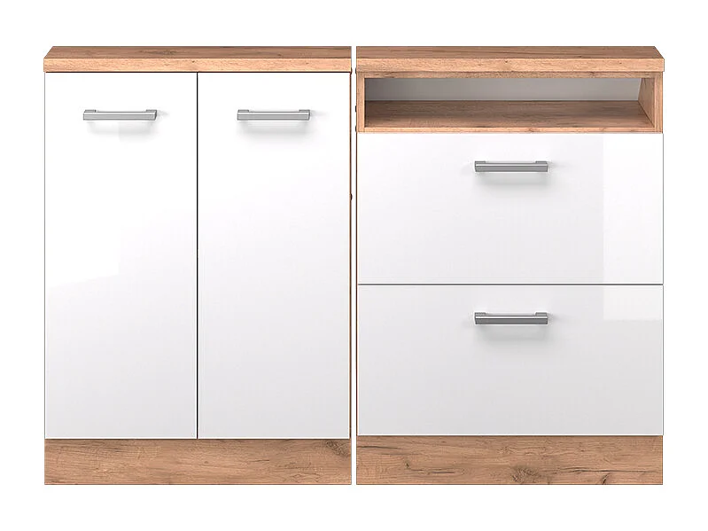 Meuble sous pente blanc haute brillance 120x46x81.6 r-line